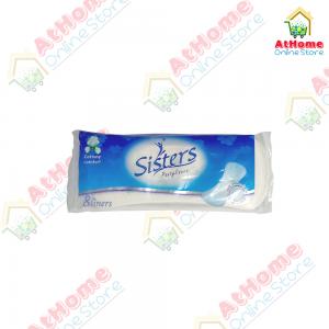Sisters, Pantyliner Cottony Comfort, Silk Floss Sides, 8s