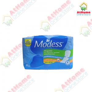 Modess, Regular, Cottony Soft Cover, Non Wing, 8s