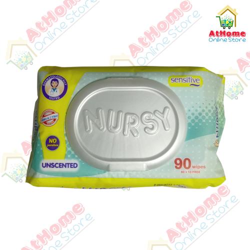 Nursy, Baby Wipes Sensitive, Unscented, 90wipes