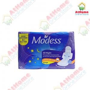 Modess, All Night, Cottony Soft Cover, Wings, 10s